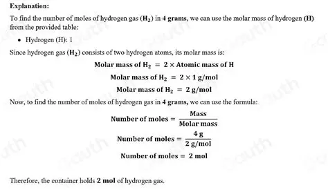 Calculating the Number of Moles of Hydrogen and Oxygen