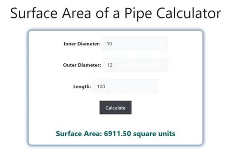 Calculating the Surface Area of the Pipe