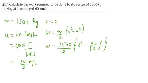 Calculating the Work Required to Stop the Car