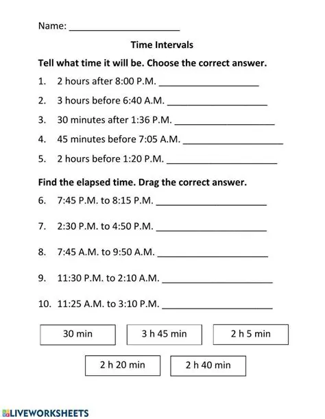 Calculating Time Intervals