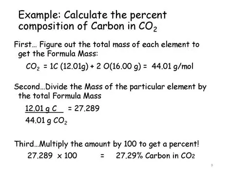 Calculation of Percentage Composition of Carbon