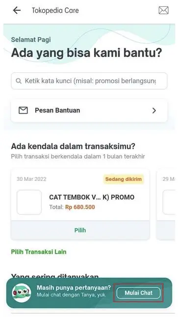 Cara Menghubungi Pusat Bantuan Tokopedia