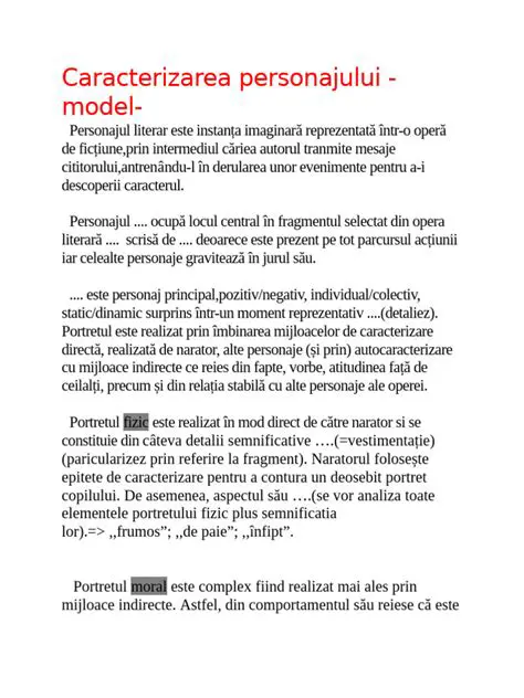 Caracterizarea Personajului Nicachi