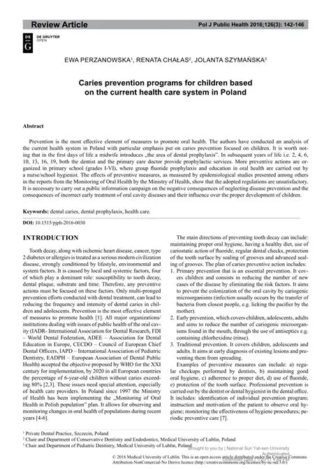 Caries Prevention Programs