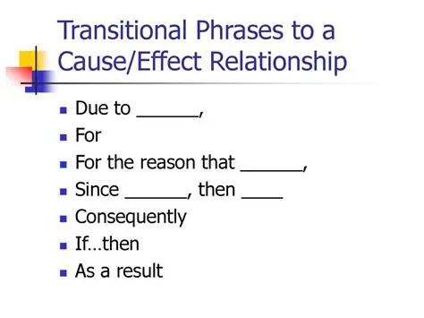 Cause and Effect Transitional Phrases