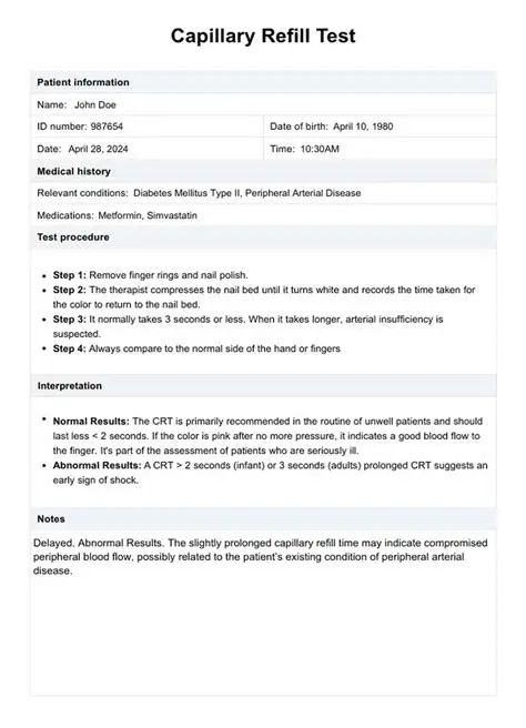 Causes of Abnormally Rapid Capillary Refill