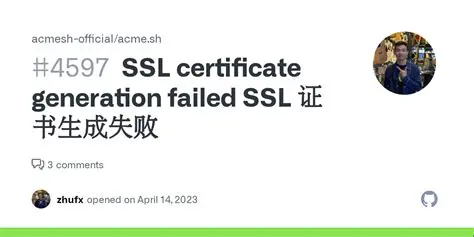Certificate generation failed