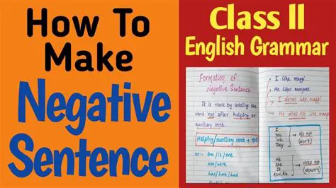 Changing Sentences to Their Negative Forms