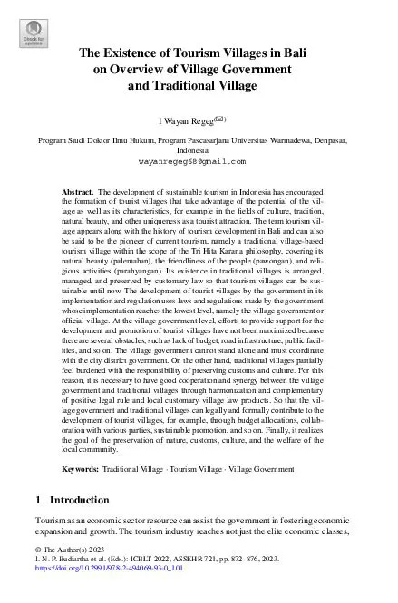 Characteristics of Potential Tourism Villages
