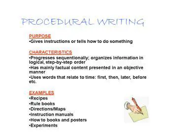 Characteristics of Procedural Writing