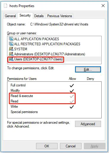 Check for permission issues