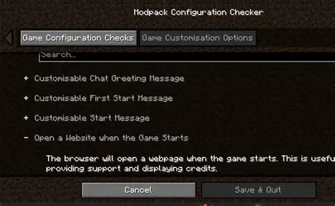 Check the modpack configuration