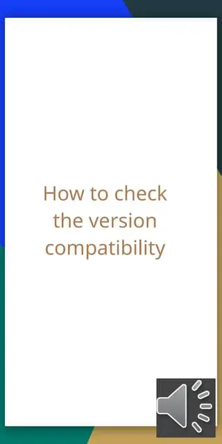 Check the version compatibility