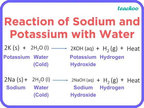 Chemical Reaction Between Solid Potassium and Water