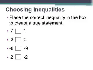 Choosing the Correct Inequality