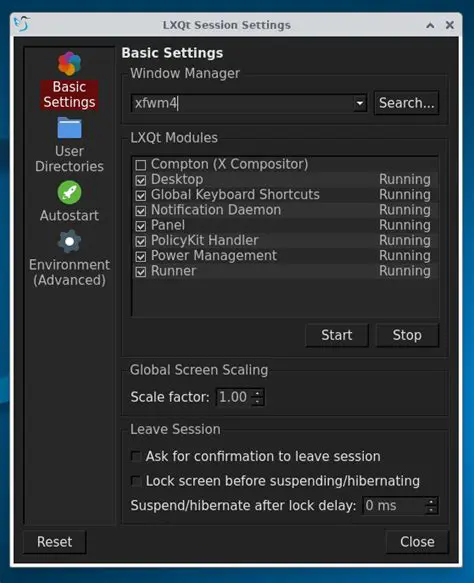 Click on the LXQt settings icon