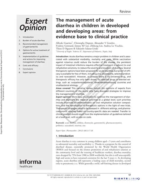 Clinical Tests of the Benefits of Vitamin A in the Treatment of Acute Diarrhea in Children