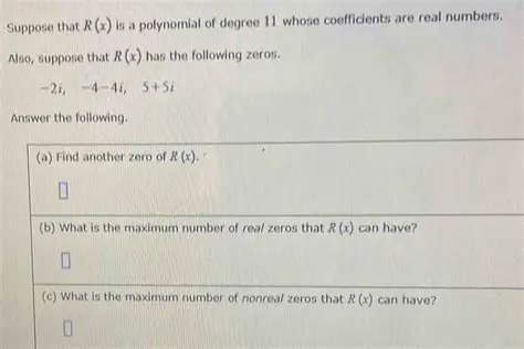 Coefficients are real numbers