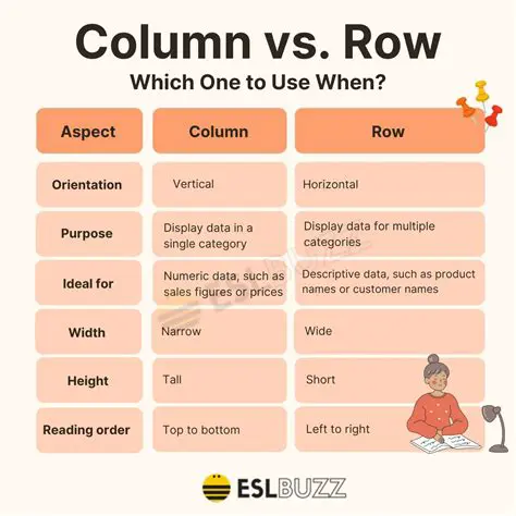 Column and Row Requirements