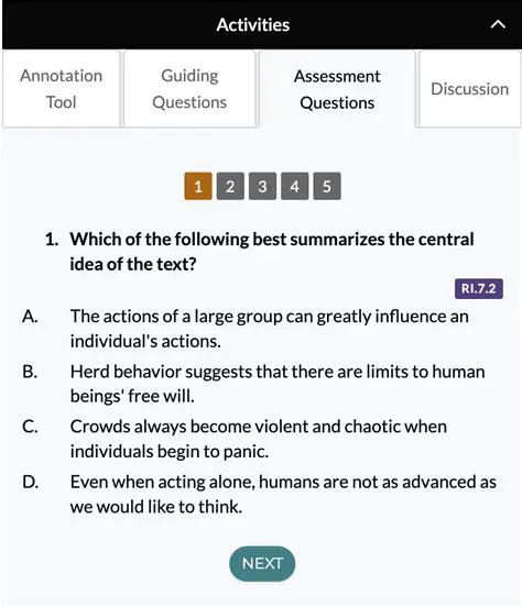 CommonLit Assessment Question Answers