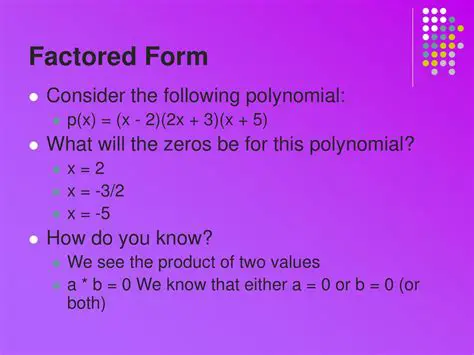Comparing the Factored Forms