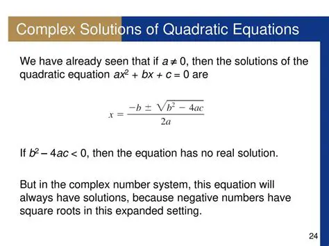 Complex Solutions in Quadratic Equations