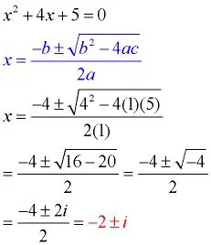 Complex Solutions of Quadratic Equations