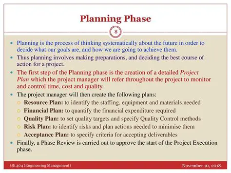 Components of the Planning Phase