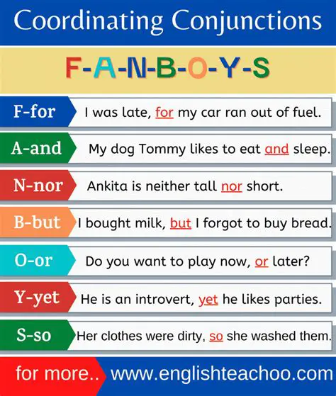 Conjunctions Used in the Story
