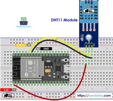Connect the DHT 11 sensor to the ATMEGA 8 microcontroller