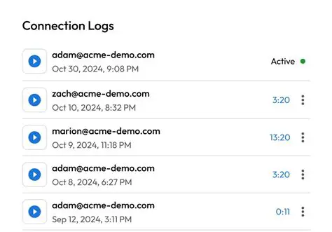 Connection Logs in the Client