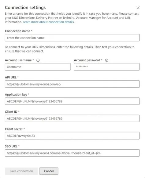 Connection Settings Management