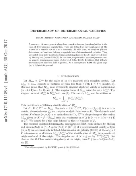 Connection to Determinantal Varieties