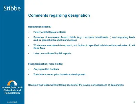 Consequences of Designation