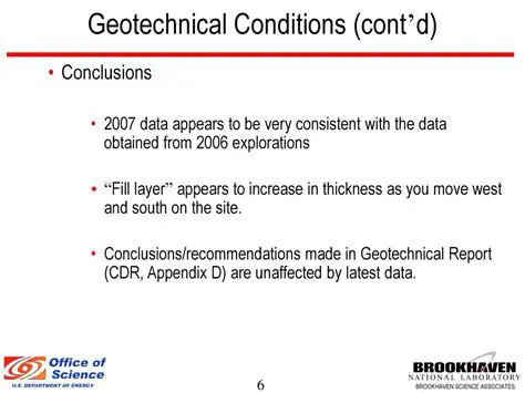 Consideration of local geotechnical conditions