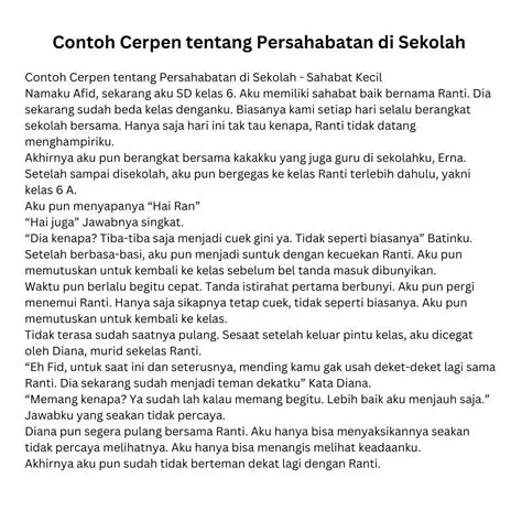 Contoh Teks Inspiratif tentang Persahabatan Fiksi