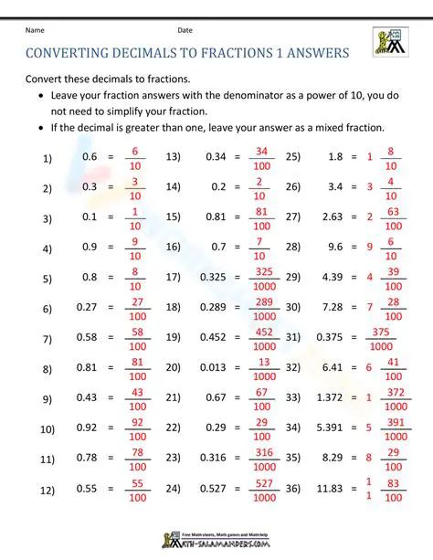 Converting a Fraction to a Decimal Fraction