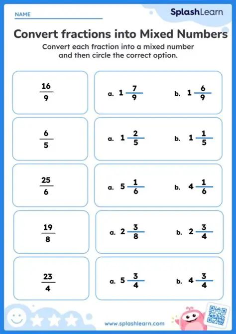 Converting Divisions into Mixed Numbers