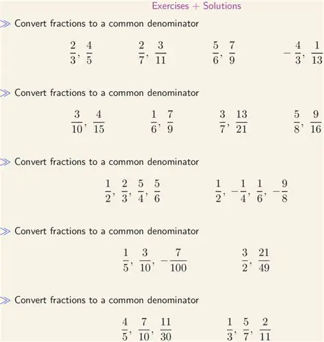 Converting Fractions to a Common Unit