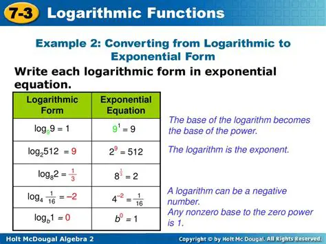 Converting Logarithmic to Exponential Equations