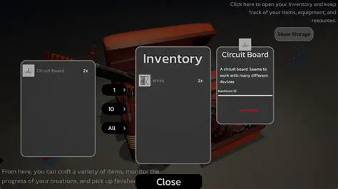 Crafting and Inventory Management