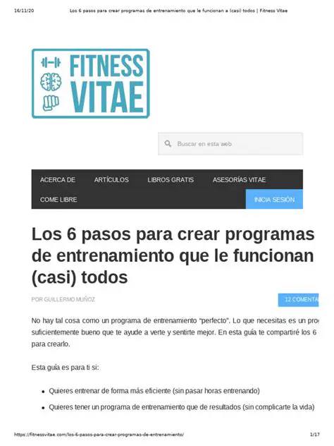 Crear programas de fitness