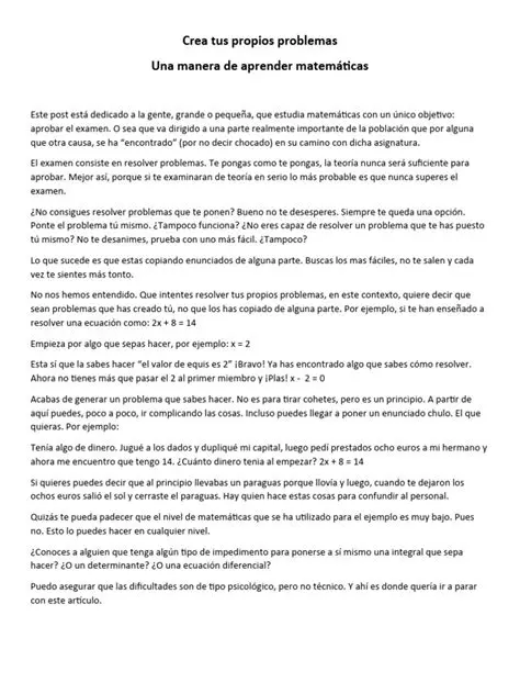Crear tus propios problemas