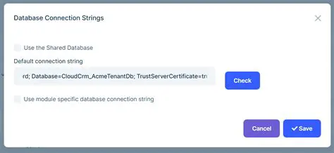 Create a database connection string