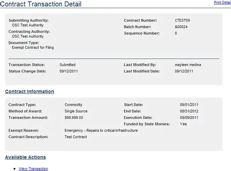 Create a Single Contract Transaction