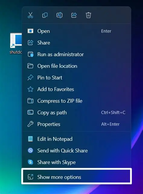 Create Shutdown Shortcut Icons
