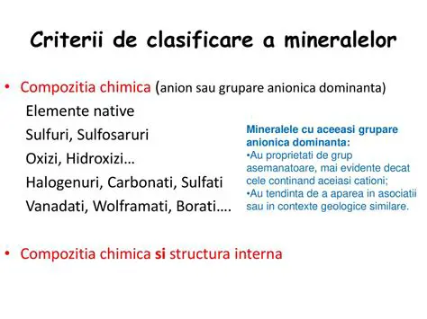 Criterii de clasificare a speciilor chimice