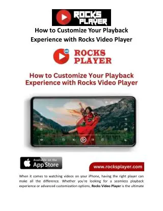 Customize Your Playback Experience