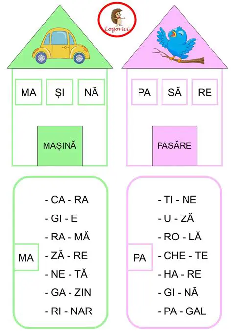 Cuvinte cu Silabe de Sufix