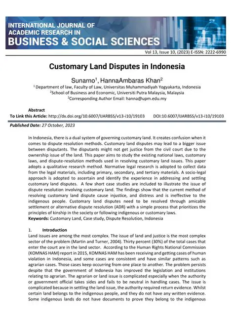 Dalihan Natolu as a Bridge in Resolving Customary Land Disputes